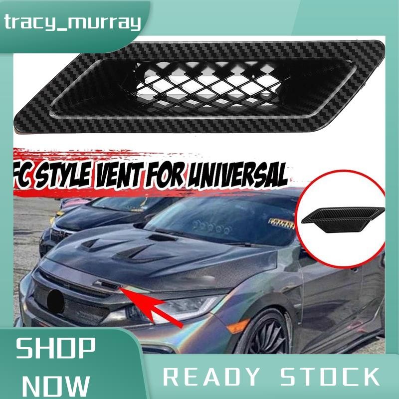 tracy_murray คาร์บอนไฟเบอร์ Universal รถกันชนหน้า Vent Air Out ตกแต่งสําหรับ Honda Civic Audi-A4 B8 