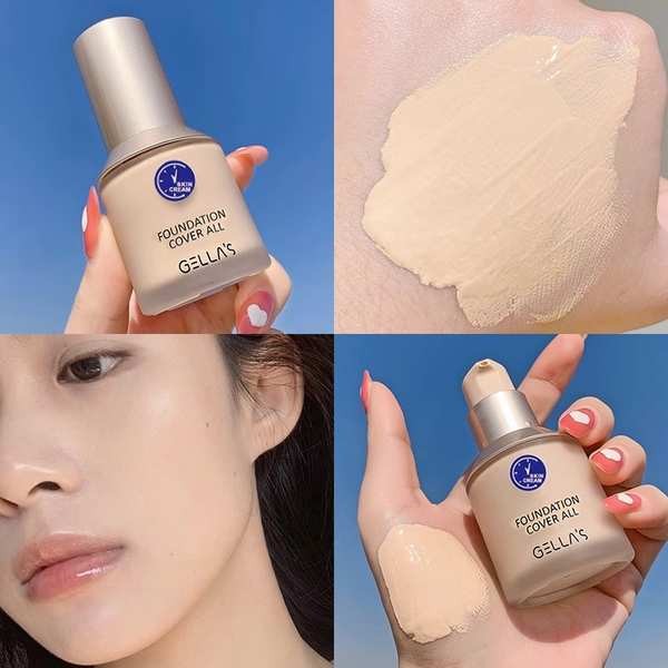 cushion ไพรเมอร์ Little Blue Shield Liquid Foundation ควบคุมความมันยาวนานไม่ง่ายที่จะถอดแต่งหน้าผิวม