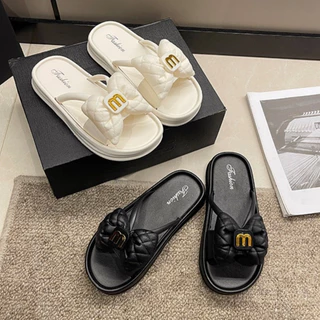 home..fashion รองเท้าแตะ สวมยางPVC พื้นหนา 2.5cm ประดับโบว์ แฟชั่น สไตล์เกาหลี สำหรับผู้หญิง X097
