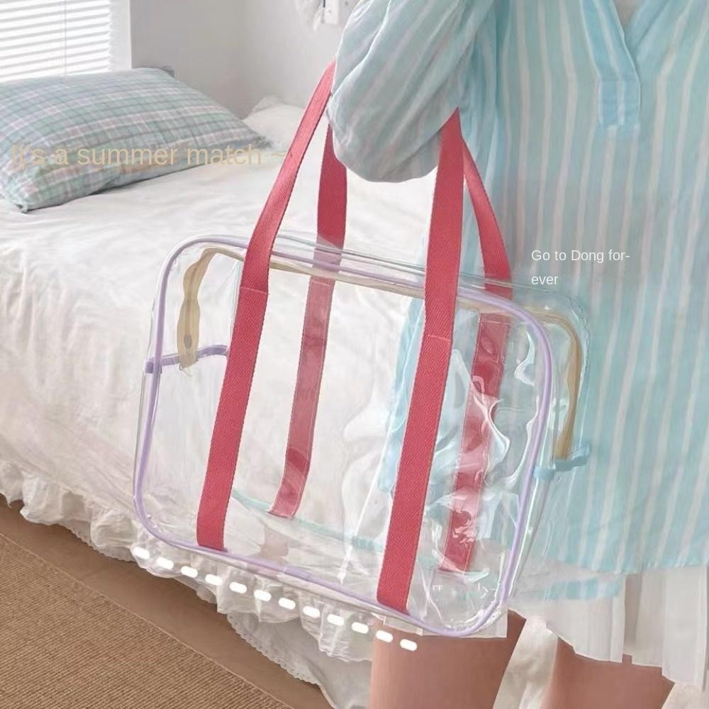 Perneaky กระเป๋าชายหาด, กระเป๋าเยลลี่ใส PVC กันน้ํา, ขายร้อนโปร่งใสกระเป๋าสะพายความจุขนาดใหญ่กลางแจ้ง