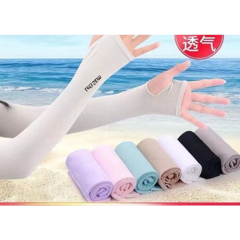(พร้อมส่ง)J10147ปลอกแขนกันแดด ปลอกแขนกันuv ปลอกแขนสวมนิ้ว แขนเสื้อ ผ้าละเอียด กันแดด กันแสง UV ใส่ได้ทั้งชายและหญิง
