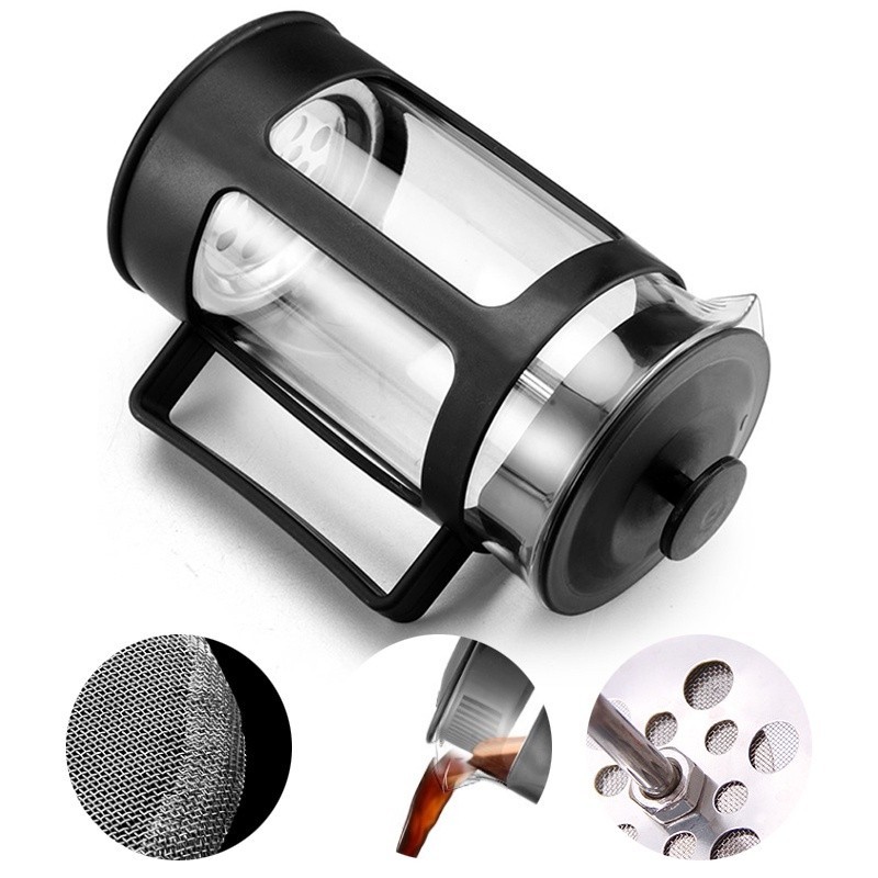 เหยือกชงกาแฟสด เครื่องชงกาแฟ French Press ใช้ได้กับกาแฟ และชา สำหรับเมล็ดคั่วแบบหยาบ Tham coffee - รูปที่ 3