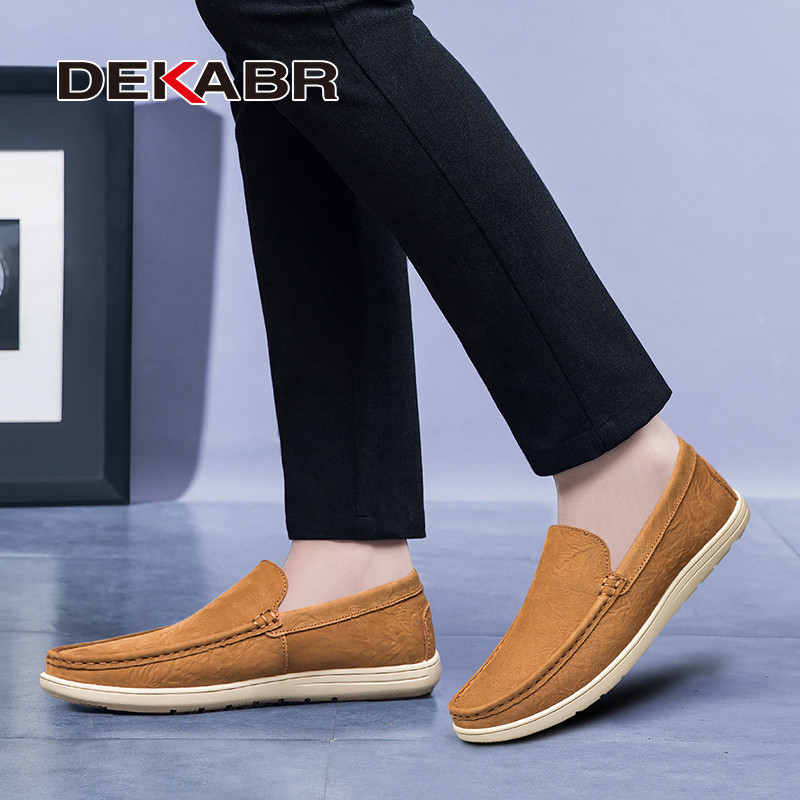 Dekabr รองเท้าโลฟเฟอร์ลําลอง หนังวัวแท้ ใส่สบาย แฮนด์เมด แฟชั่นฤดูใบไม้ผลิ สําหรับผู้ชาย ไซซ์ 36-46