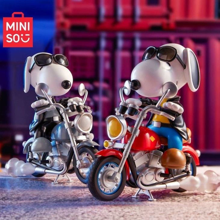 กล่องสุ่ม ธีมรถจักรยานยนต์ Snoopy Miniso