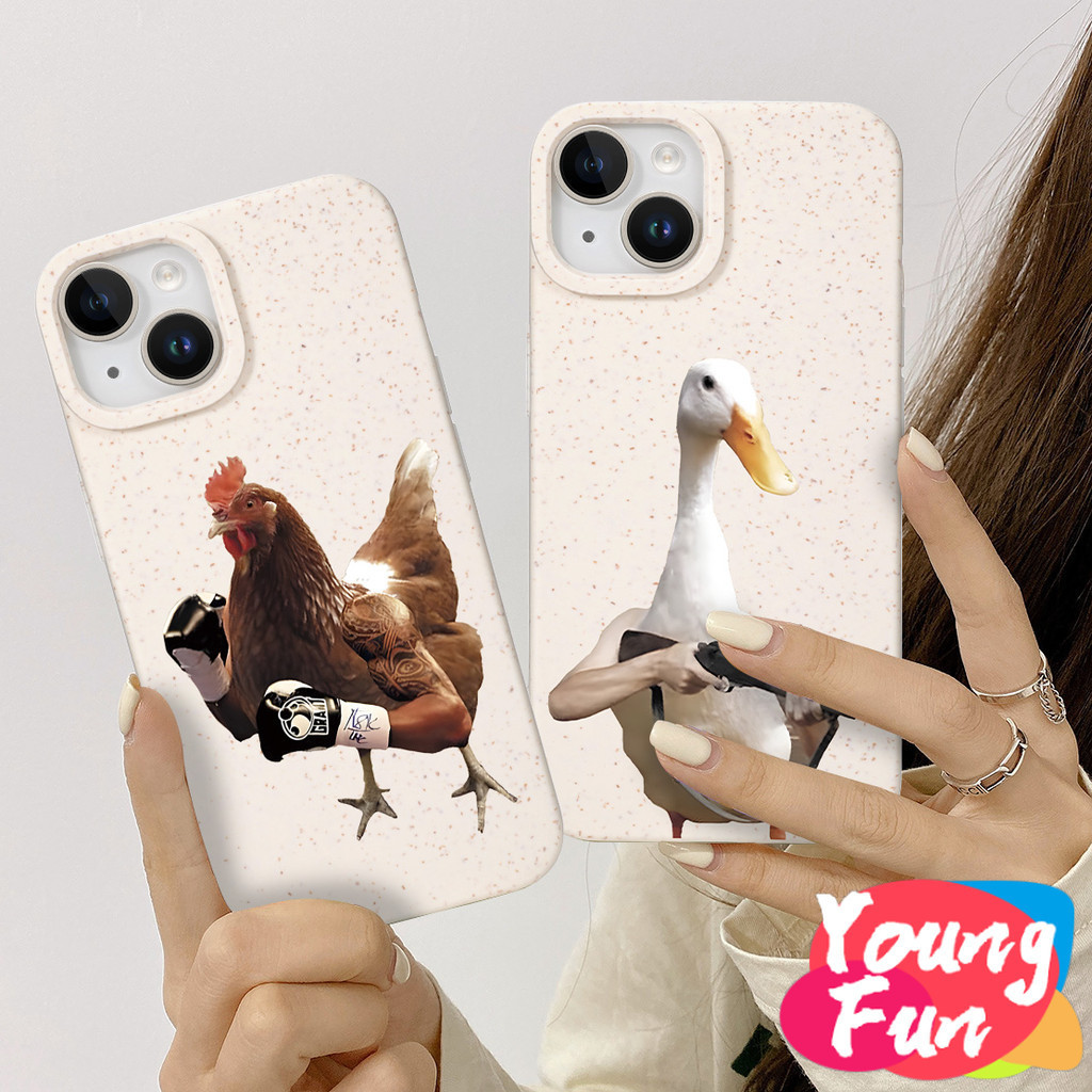 เคส Redmi ตลก ห่านต่อสู้ ไก่ ความรุนแรง ไก่ เป็ด ก้าน เคสโทรศัพท์มือถือ แบบนิ่ม ย่อยสลายได้ เป็นมิตรกับสิ่งแวดล้อม สําหรั Note 11 10 9 8 Pro Redmi 10C 9A 9C 9T 10A Xiaomi 12 11 Lite 11 10T 11T Poco X3 X4pro