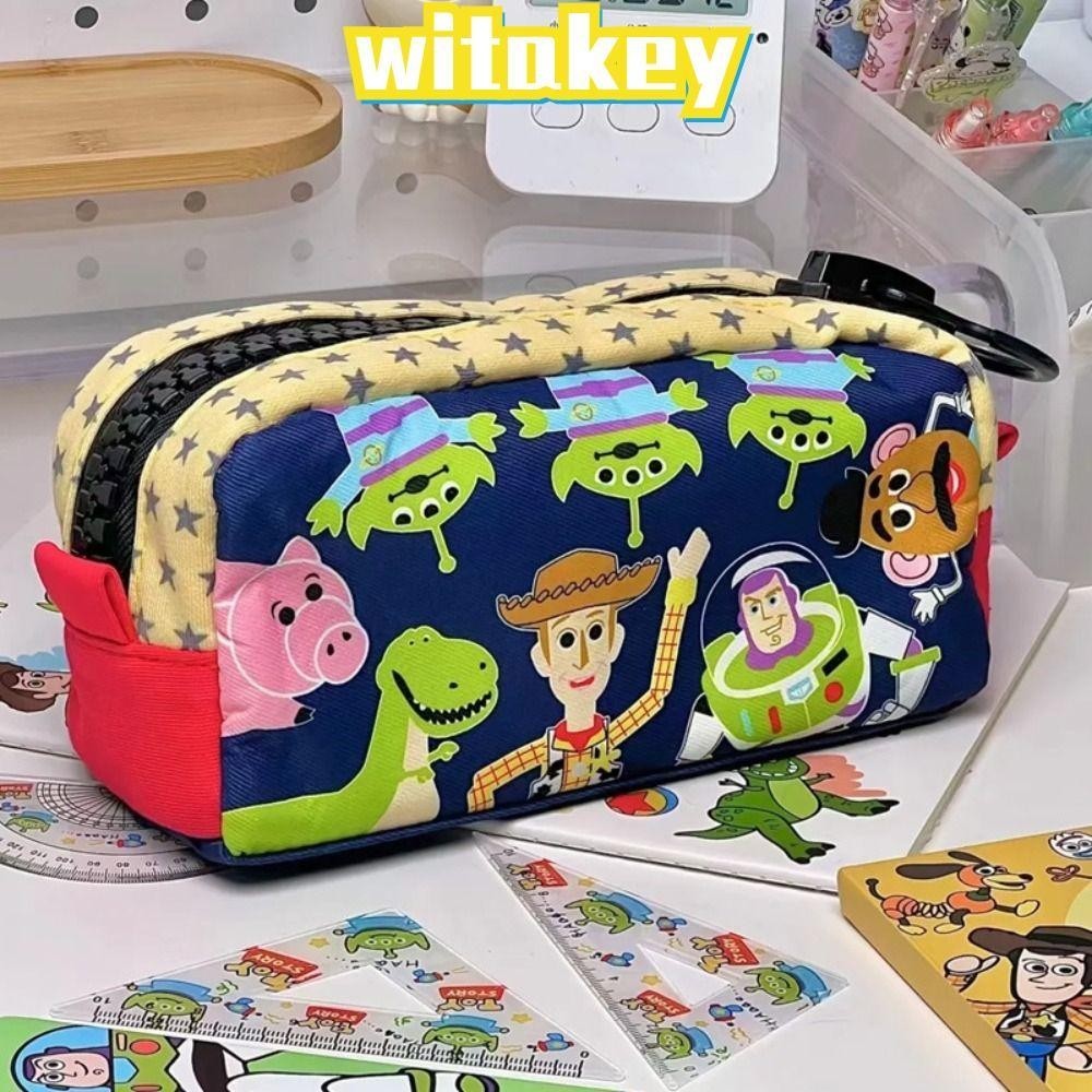 Witakey กระเป๋าเครื่องเขียน กระเป๋าดินสอ อเนกประสงค์ ขนาดใหญ่ จุของได้เยอะ ลายการ์ตูน Toy Story แบบสร้างสรรค์ สําหรับนักเรียน