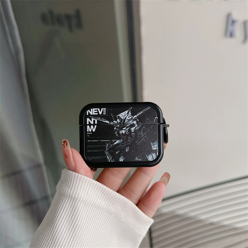 เหมาะสําหรับ Airpods4 Airpods1/2 3 Pro Pro2 Gundam + Circul Buckle หูฟังชุดไร้สายบลูทูธป้องกันกรณี A