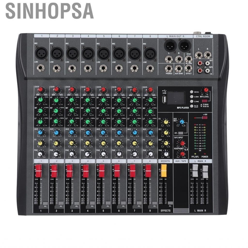 Sinhopsa 8 Channel Audio Mixer Power Mixing DJ Amp Sound Board CX4