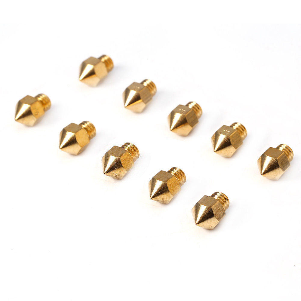 10pcs ใหม่ M6 ด้าย 0.4 มม.MK8 Extruder หัวฉีดหัวพิมพ์สําหรับ 1.75 มม.3D เครื่องพิมพ์ ☆Atoz365mall