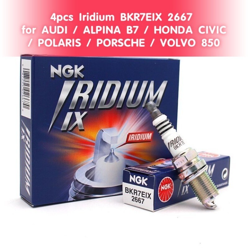 หัวเทียนอิริเดียม BKR7EIX 2667 สําหรับ Audi BMW Honda Volkswagen CC Wing 4 ชิ้น