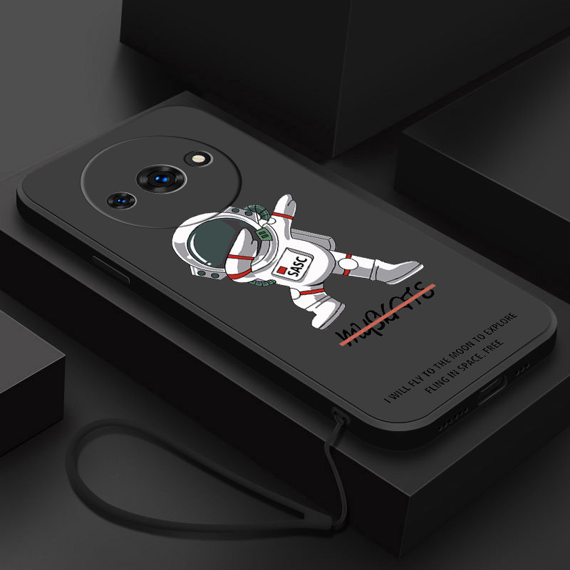 [ฟรีสายคล้อง] Redmi A3 ทันสมัย NASA นักบินอวกาศ ยาง ฝาครอบโทรศัพท์ ซิลิโคนเหลว เคสกันกระแทก