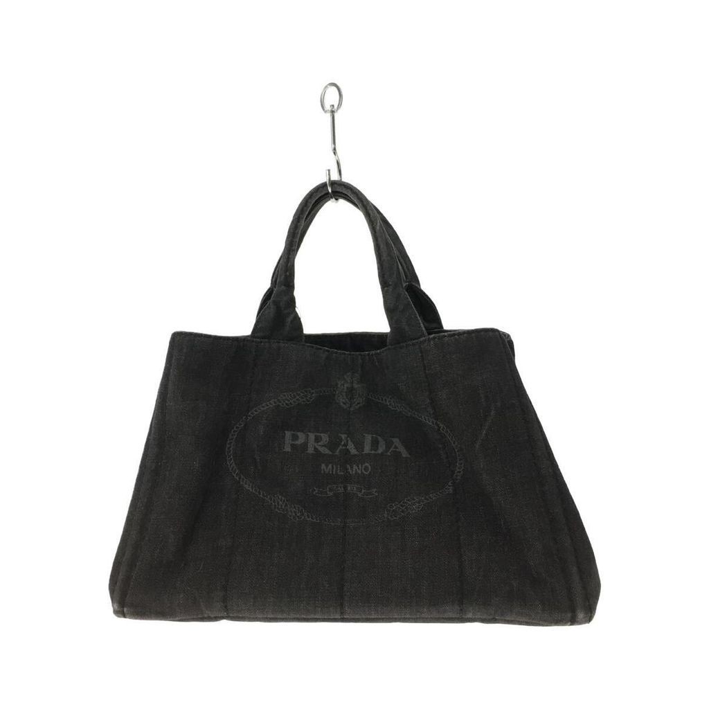 PRADA Tote Bag 1BG439 Cotton Black Direct from Japan Secondhand