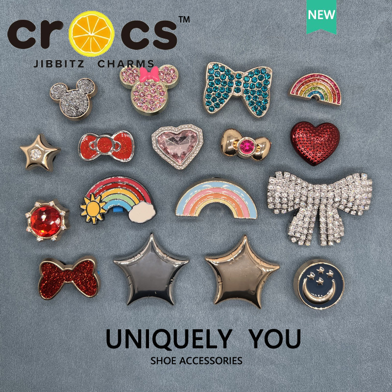 Jibbitz crocs บักเกิลติดรองเท้า โลหะผสม ลายดอกไม้ คุณภาพสูง อุปกรณ์เสริม สําหรับตกแต่งรองเท้า DIY