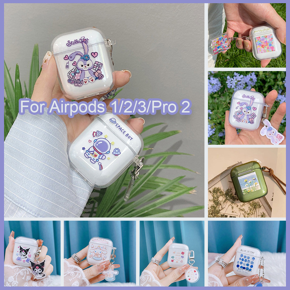 เข้ากันได้สำหรับ Airpods Pro 2 กรณี TPU ป้องกัน กันกระแทก อ่อนนุ่ม ซิลิโคน For Airpods 1 2 3 Pro ชัดเจน ปิดบัง ด้วยตะขอ