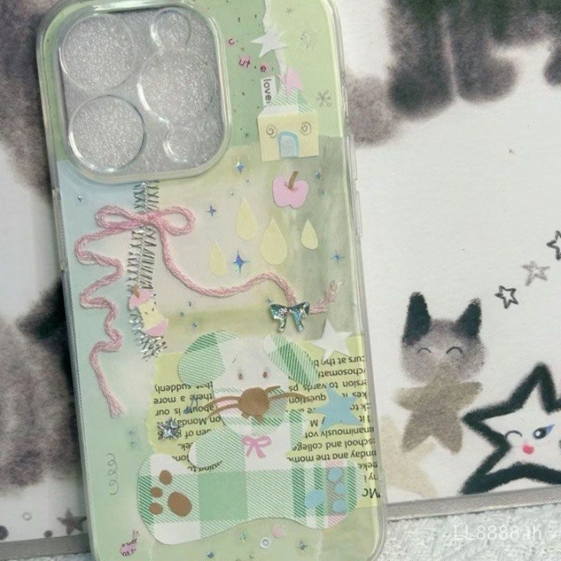 เคสป้องกันโทรศัพท์มือถือ แบบนิ่ม ลายกราฟฟิตี้ ประดับโบว์ กันกระแทก สําหรับ iPhone 15Pro 14 12promax 11 13 xsmax xr 7 8plus VO3P