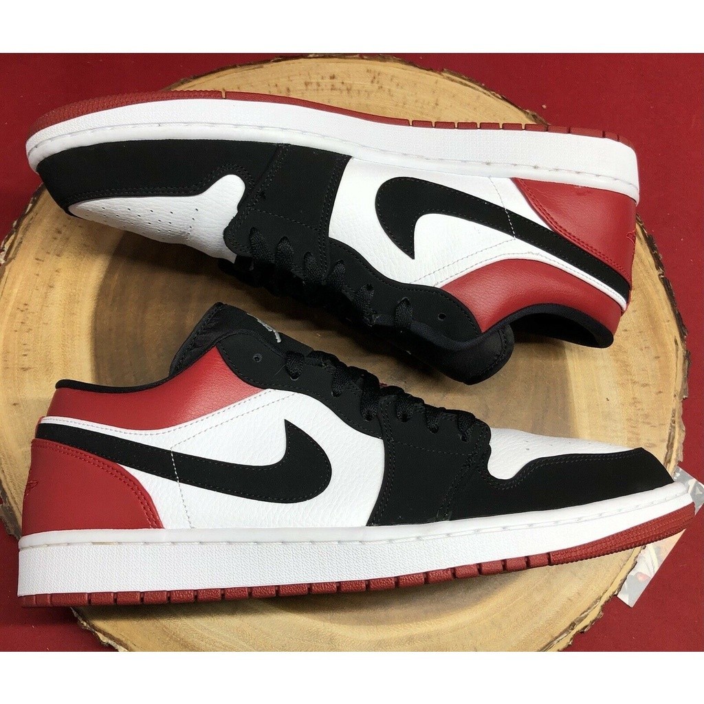 Nike Nike Air Jordan 1 Low Black Toe/White/Gym Red AJ1 Basketball shoes 553558-116