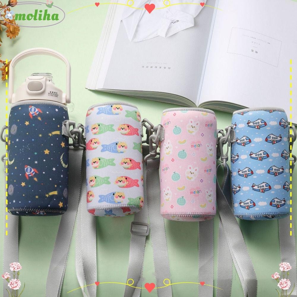 Moliha กระเป๋าใส่ขวดน้ํา แบบพกพา พร้อมสายคล้อง อุปกรณ์เสริม สําหรับตั้งแคมป์ เล่นกีฬา 1 ชิ้น