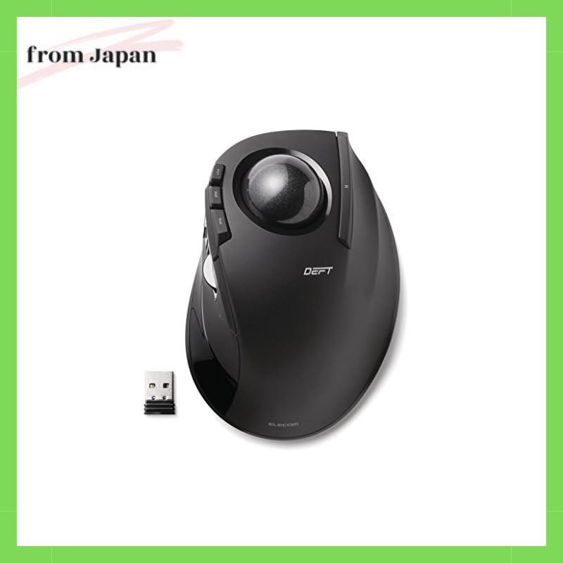 Elecom Mouse Wireless (รวมตัวรับสัญญาณ) แทร็กบอล สําหรับนิ้วชี้ 8 ปุ่ม สีดํา M-Dt2Drbk
