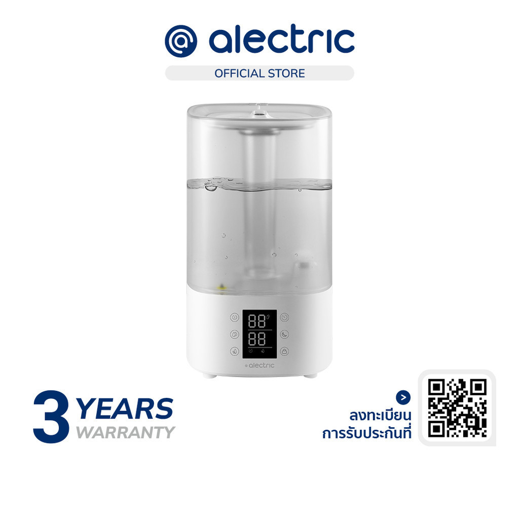 [ซื้อครบ2,000ส่งฟรี] Alectric Air Humidifier เครื่องทำความชื้นอัจฉริยะ หน้าจอดิจิตอล 3.8L รุ่น AH1 - รับประกัน 3 ปี