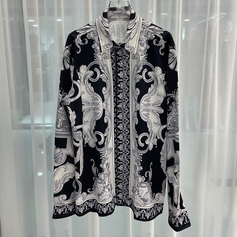 ใหม่ เสื้อเชิ้ตแขนยาว พิมพ์ลายดิจิทัล แฟชั่นฤดูใบไม้ร่วง สไตล์ยุโรป และอเมริกา สําหรับผู้ชาย 2023