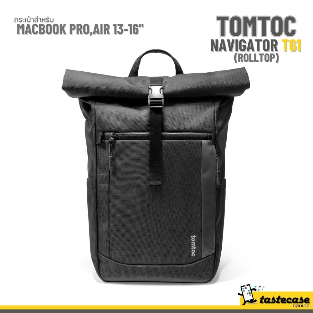 Tomtoc Navigator T61 Rolltop Backpack 20 Liter - Black