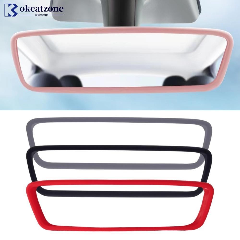 Okcatzone ฝาครอบกระจกมองหลังรถยนต์ ขอบซิลิโคน อุปกรณ์เสริม สําหรับ Tesla Model 3/Y 2020-2023 O1Q7