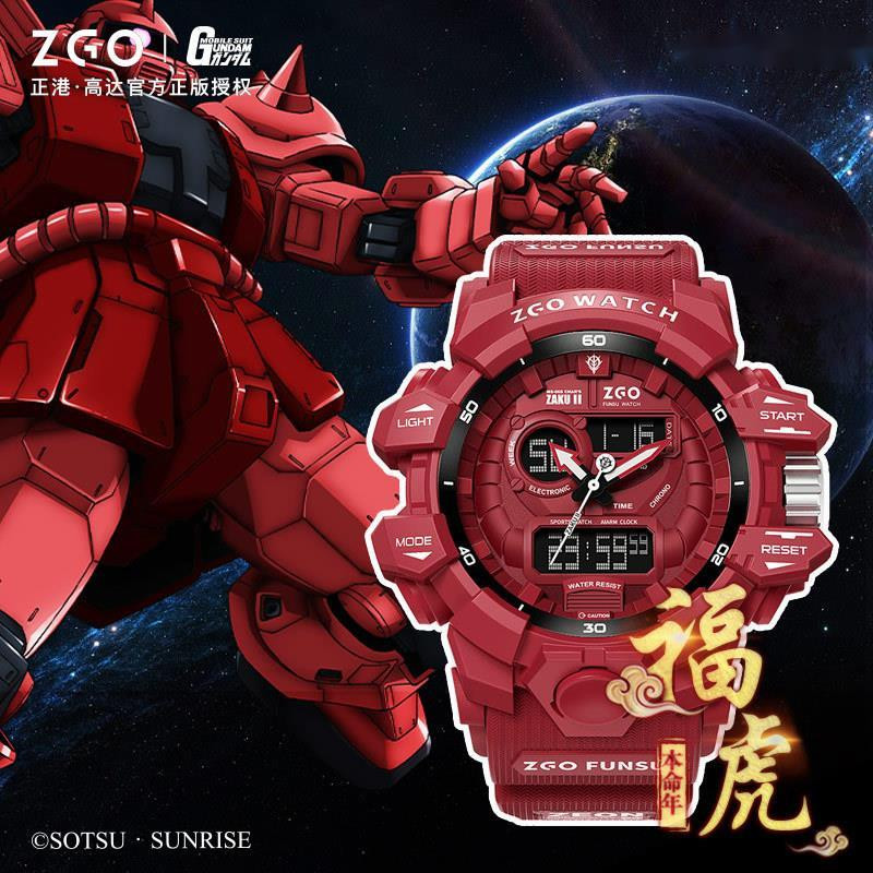 Zgo-870 นาฬิกาจักรกลกีฬาสมาร ์ ทกันน ้ ําส ่ องสว ่ างนาฬิกาอิเล ็ กทรอนิกส ์ Amuro Zaku Earth Federation Army