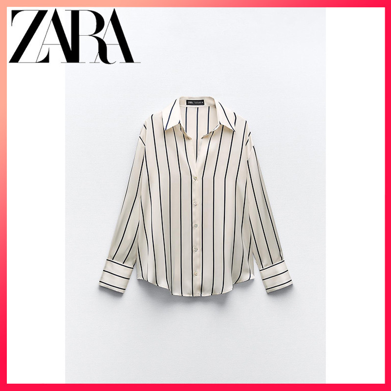 Zara ฤดูใบไม้ผลิ ใหม่ เสื้อซาติน ผ้าไหม ผู้หญิง