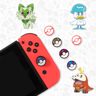 Switch Rocker Caps 1 ชุด Pokémon Ball Design สําหรับ Nintendo Switch 2 / 1 / OLED / Lite Joy-Con Analog Caps ทรงกลม