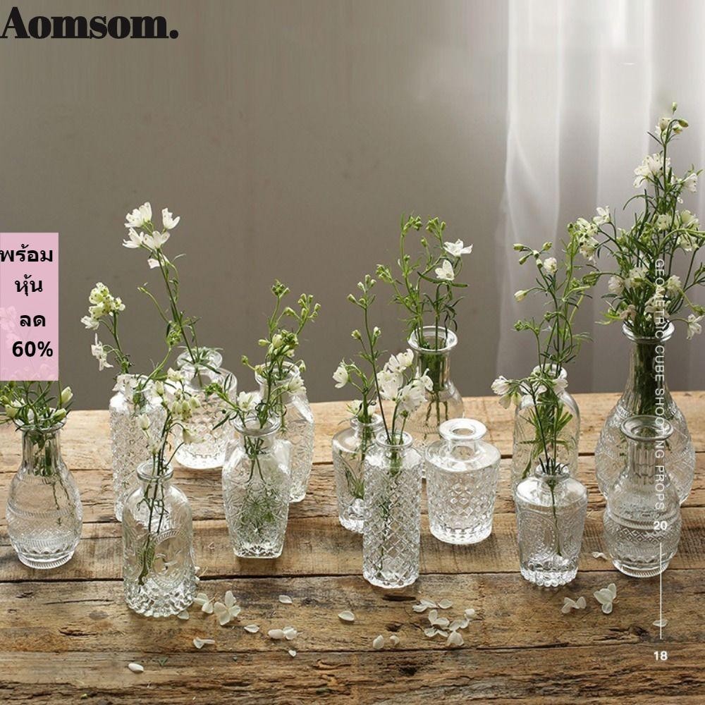 Aomsom แจกันแก้ว กระถางดอกไม้ เรียบง่าย สไตล์นอร์ดิก สร้างสรรค์