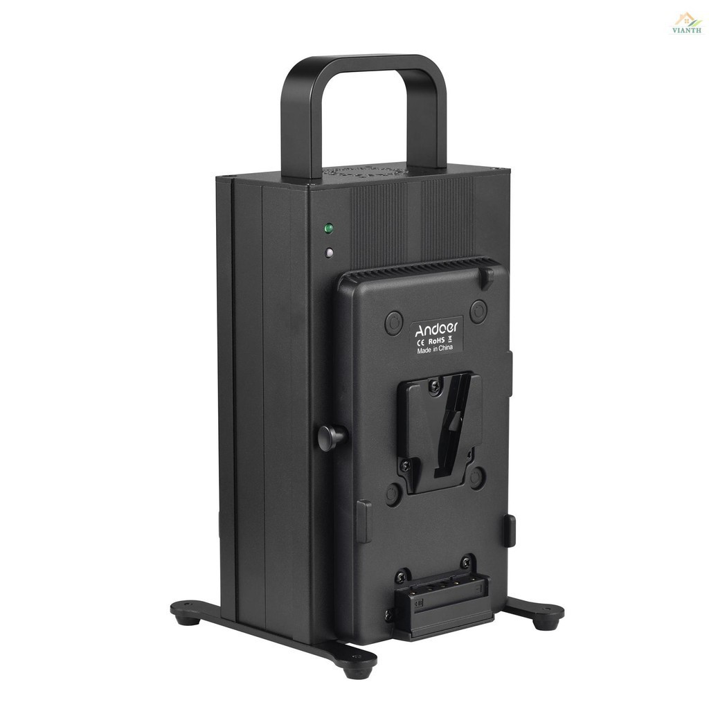 Andoer อุปกรณ์ที่ชาร์จแบตเตอรี่ V-Mount แบบ Dual Channel ชาร์จเร็ว สําหรับแบตเตอรี่ 14.4V 14.8V V-Mount (ไม่รวมแบตเตอรี่) - รูปที่ 3