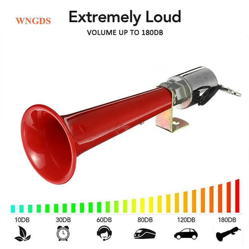 Wngds แตรแตรเสียงนกหวีดทั่วไป 12V และ 24V สีแดง สําหรับรถบรรทุก