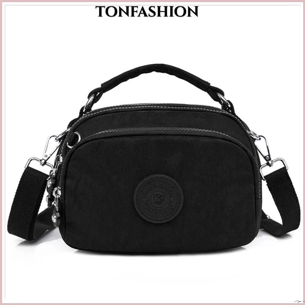 Tonfashion กระเป๋าสะพายข้าง ผ้าไนล่อน ขนาดเล็ก หลายชั้น ความจุสูง