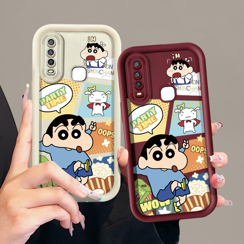 เคสโทรศัพท์มือถือแบบนิ่ม TPU ลายการ์ตูนชินจังน่ารัก สําหรับ VIVO 1901 1902 1904 1906 1915 1940 V1901A V1934A V1941A V2026 V2033 V2027 V2032 V2028 V2029 V2037 V2065