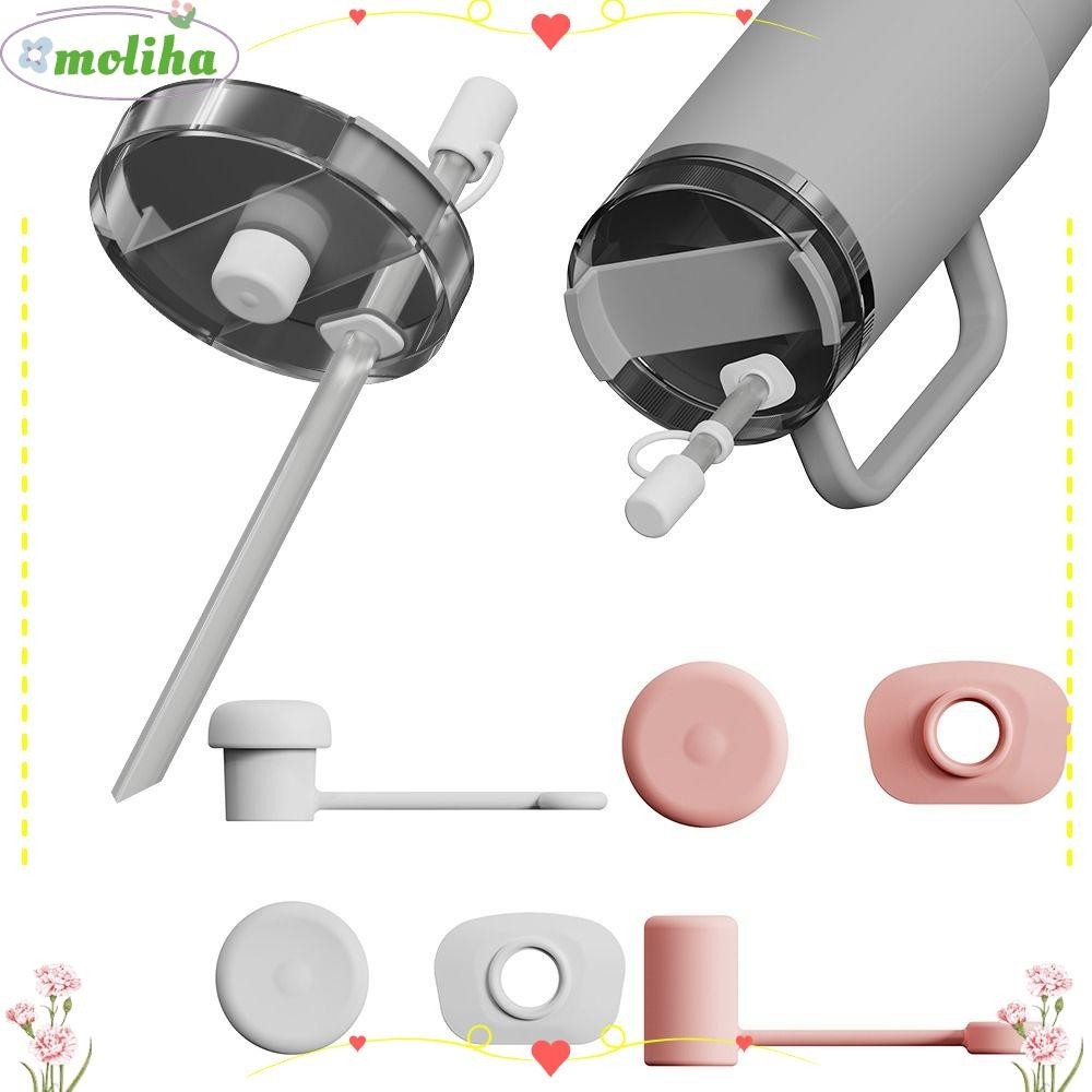 Moliha จุกปิดหลอด ซิลิโคน กันรั่วซึม อุปกรณ์เสริม สําหรับแก้วน้ํา 1.0 2.0 40 ออนซ์ 30 ออนซ์ 3 ชิ้น