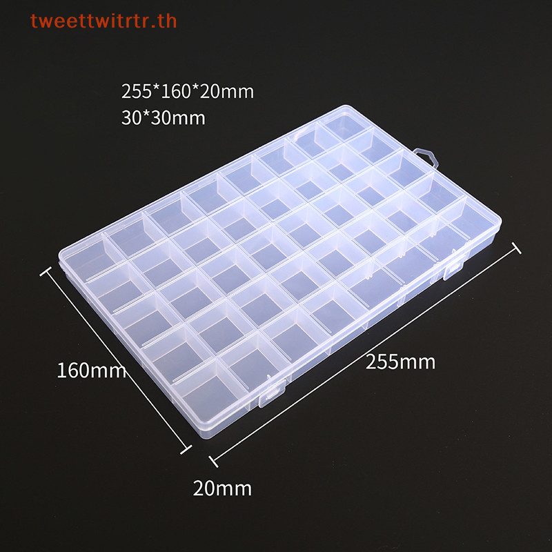Trwitr กล่องพลาสติกใส แบบพกพา 40 12 28 ช่อง พร้อมฝาปิด สําหรับเก็บเครื่องประดับ ต่างหู สกรู เล็บ TH