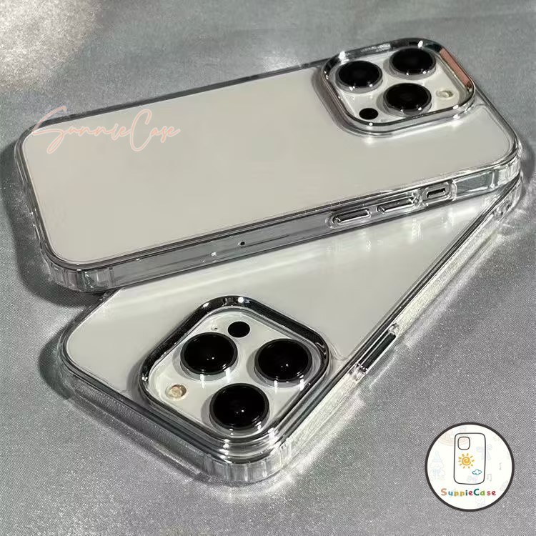 ป้องกันการกระแทกแบบโปร่งใสป้องกันเลนส์โลหะ ที่อยู่อาศัย เข้ากันได้ iPhone 8 7 Plus XR 17 11 15 14 12 13 Pro Max X XS Max