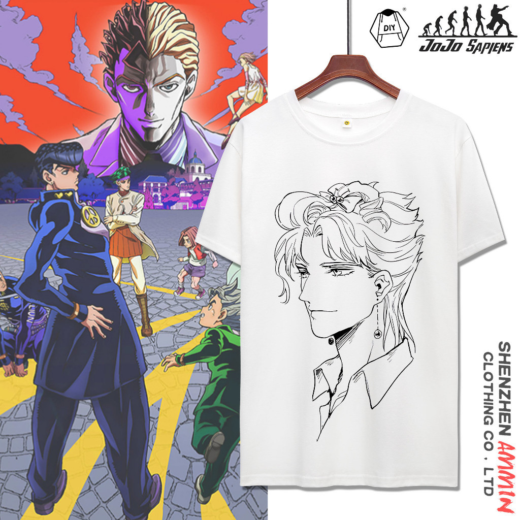 JoJo's Bizarre Adventure อนิเมะเสื้อขาวเสื้อยืด แฟชั่นผ้าฝ้ายแท้UnisexS-5XL