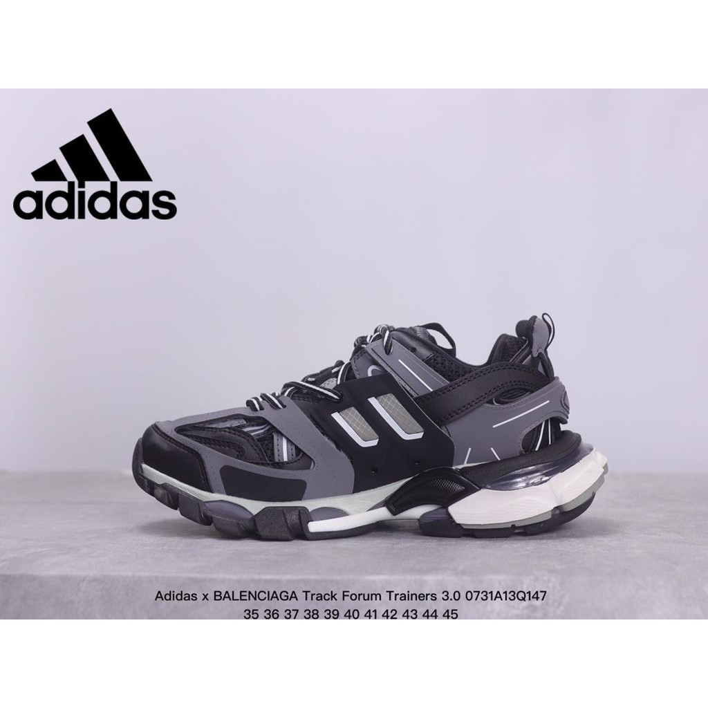 Adidas x BALENCIAGA Track Forum Trainers 3.0   Luxury Collaboration Low Top Retro Running Sneakers รองเท้าผ้าใบผู้ชาย รอ