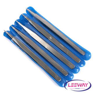 LW คีบหนีบสแตนเลส คีมหนีบอเนกประสงค์ มี 2 แบบ ปากคีบงอ ปากคีบแหลม Stainless steel tweezers