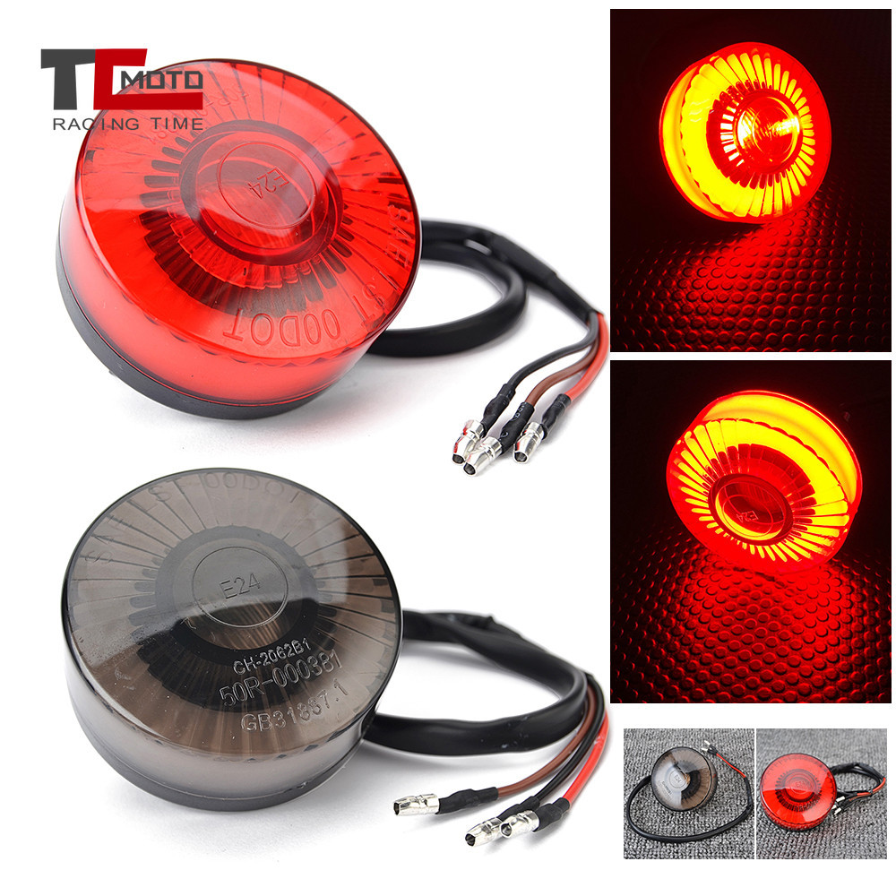 ไฟท้ายรถจักรยานยนต์ LED คาเฟ่ ไฟเบรก ไฟท้าย สําหรับ Harley Chopper Bobber ATV UTV 12V