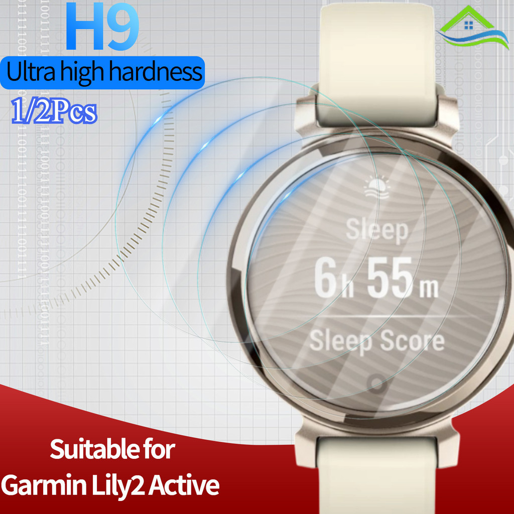 โปร่งใสป้องกันลายนิ้วมือสําหรับ Garmin Lily 2 Active Tempered Films - ความละเอียดสูงโค้งสมาร์ทวอทช์หน้าจอ Peep-proof Protector Hydrogel Film