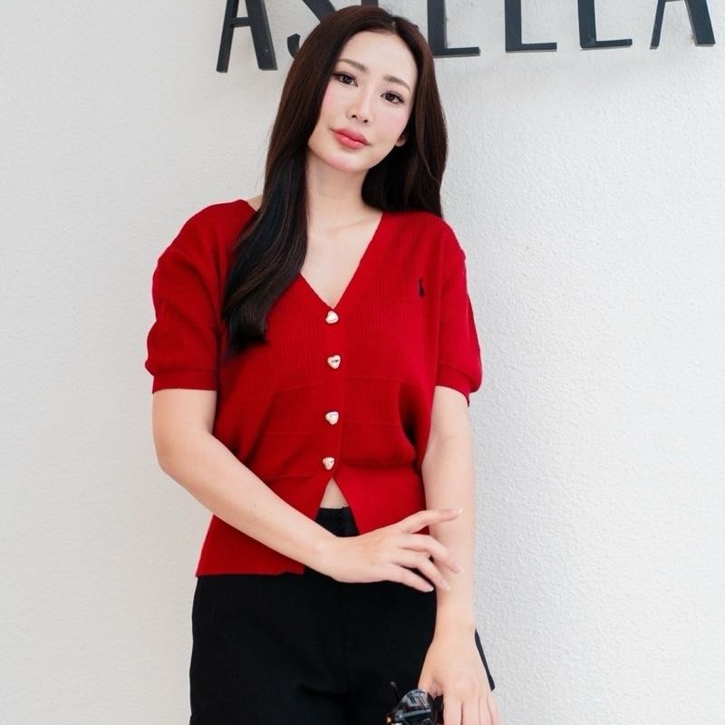 #ป้าย MATINEE เสื้อคาร์ดิแกนไหมพรมสั้น รุ่น M1684 สีขาวมุก - Clothing, Women, ผู้หญิง