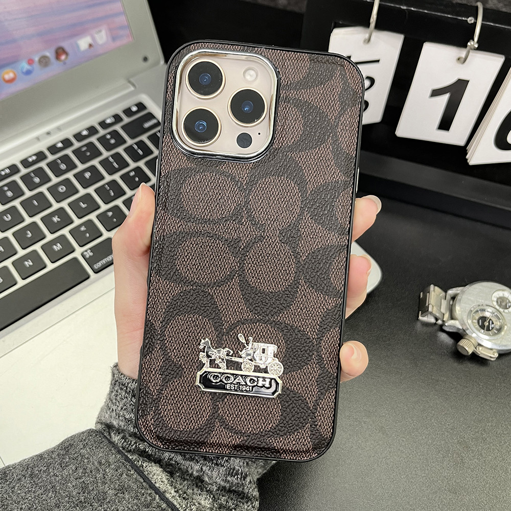 Luxury Coach ชุบเคสโทรศัพท์สําหรับ IPhone 14 15 16 Pro Max IP 13 Pro Max 13 Promax 12 PM 15Plus i11 i15 i14 Hard กันกระแทกกรณี