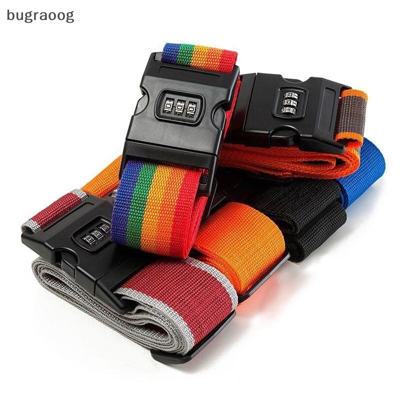 Bug 2 เมตร Rainbow รหัสผ่านล็อคกระเป๋าเดินทางกระเป๋า 3 หลักรหัสผ่านล็อคสายคล้องคอ Baggage เข็มขัด raoog