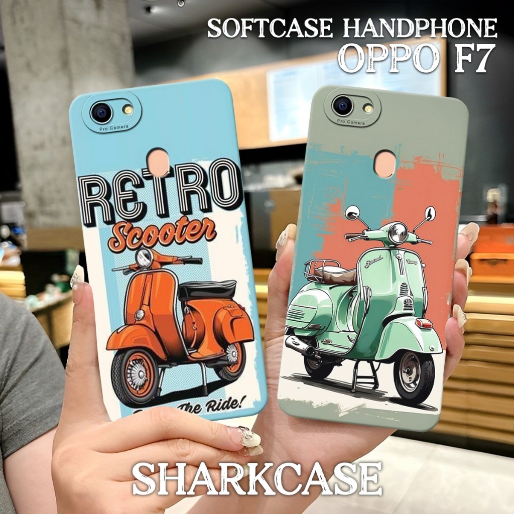 เคส HP [SHARKCASE] Oppo F7 / F7 YOUTH / Oppo F9 / F9 PRO / REALME 2 PRO Cool Modern Vespa Motorcycle
