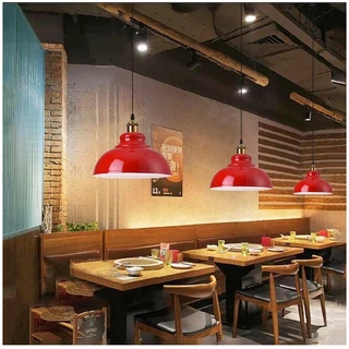 [220โวลต์] ร้านอาหารสีแดงจีนสไตล์อุตสาหกรรมโคมระย้าที่เรียบง่ายสร้างสรรค์หม้อไฟร้านอาหารร้านอาหารชานมเชิงพาณิชย์โคมไฟเหล็ก