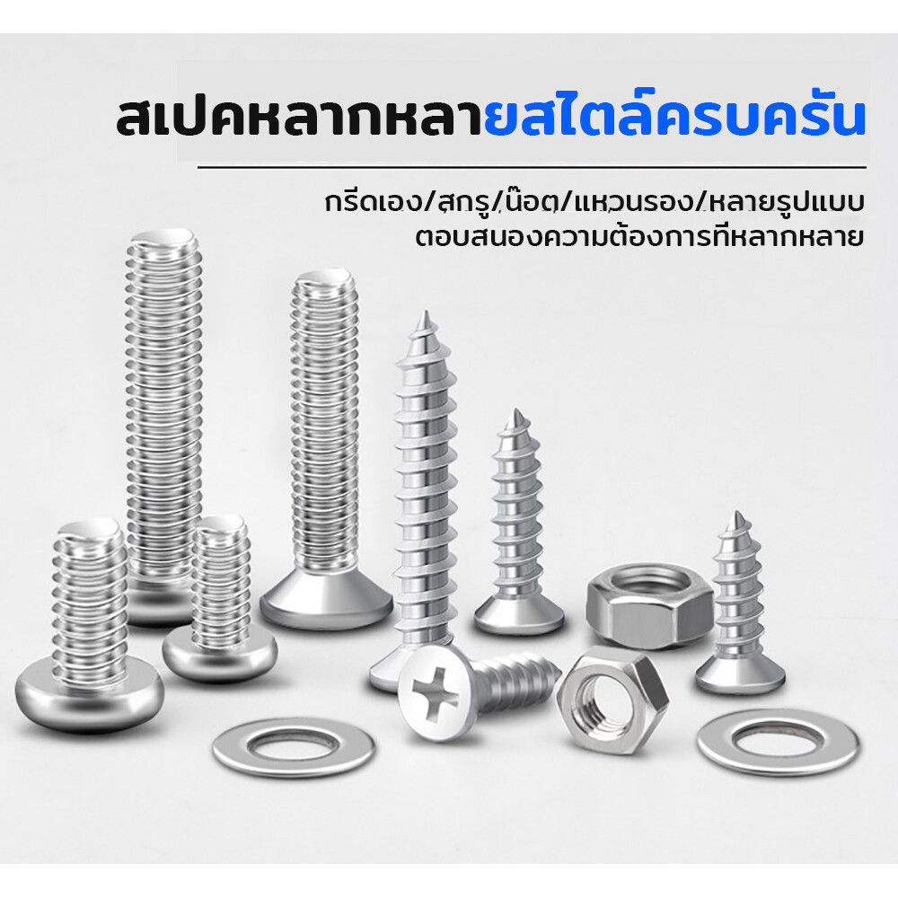 ชุดสกรูอเนกประสงค์ สกรูยึด น็อตตัวผู้ น็อตตัวเมีย แหวนรอง M3 M4 M5 M6 พร้อมกล่องพลาสติกแบ่งช่อง พร้อมส่ง - รูปที่ 4