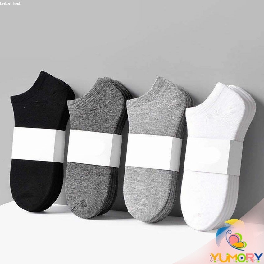 Yumory  ถุงเท้าข้อสั้น ใส่ได้ทุกฤดูกาล   ถุงเท้าซับเหงื่อ   Men's Socks