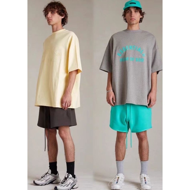 Fog FEAR OF GOD เสื้อยืดลําลอง แขนสั้น คอกลม ลายเส้นคู่ แนวสตรีท พลัสไซซ์ สําหรับผู้ชาย และผู้หญิง 24SS